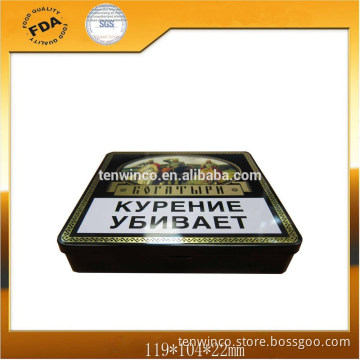 rectangle cigarettes tin box with hinge